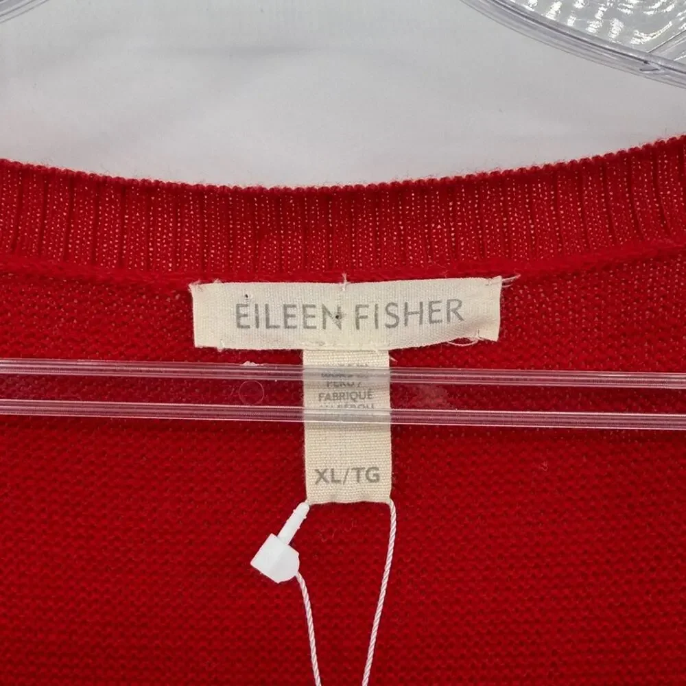 Eileen Fisher Women's Peruvian Organic Cotton Links Tunic Sweater - Lava XL NWT